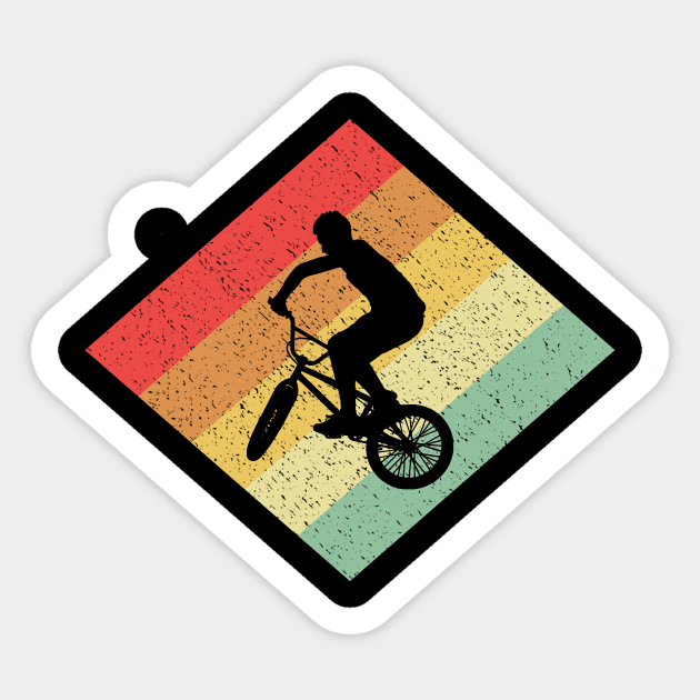 Retro Vintage 80s BMX Gift For BMX Riders Sticker by OceanRadar